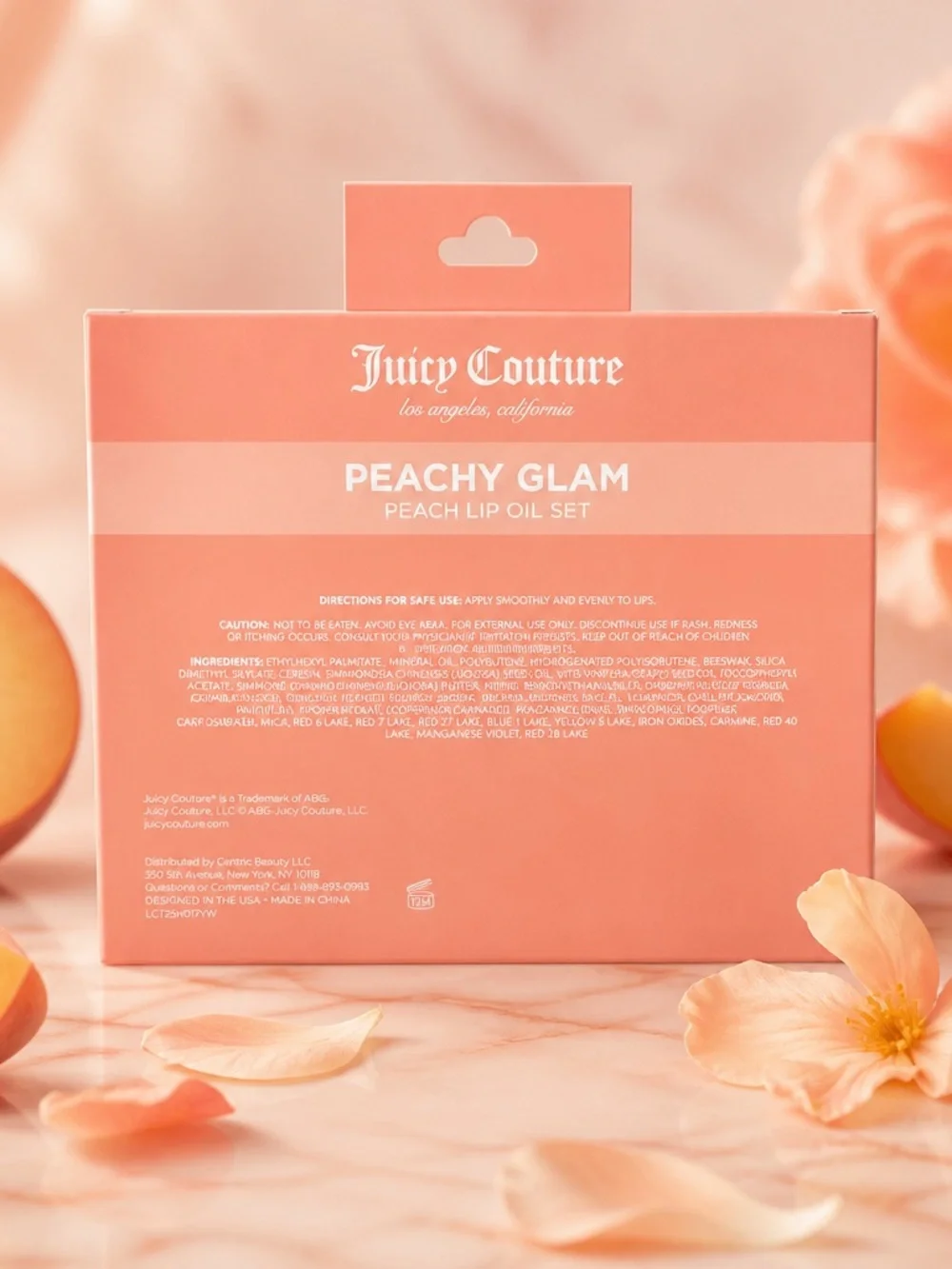 Juicy Couture Peachy Glam Lip Oil Set 5 Pc Peach Collection New
